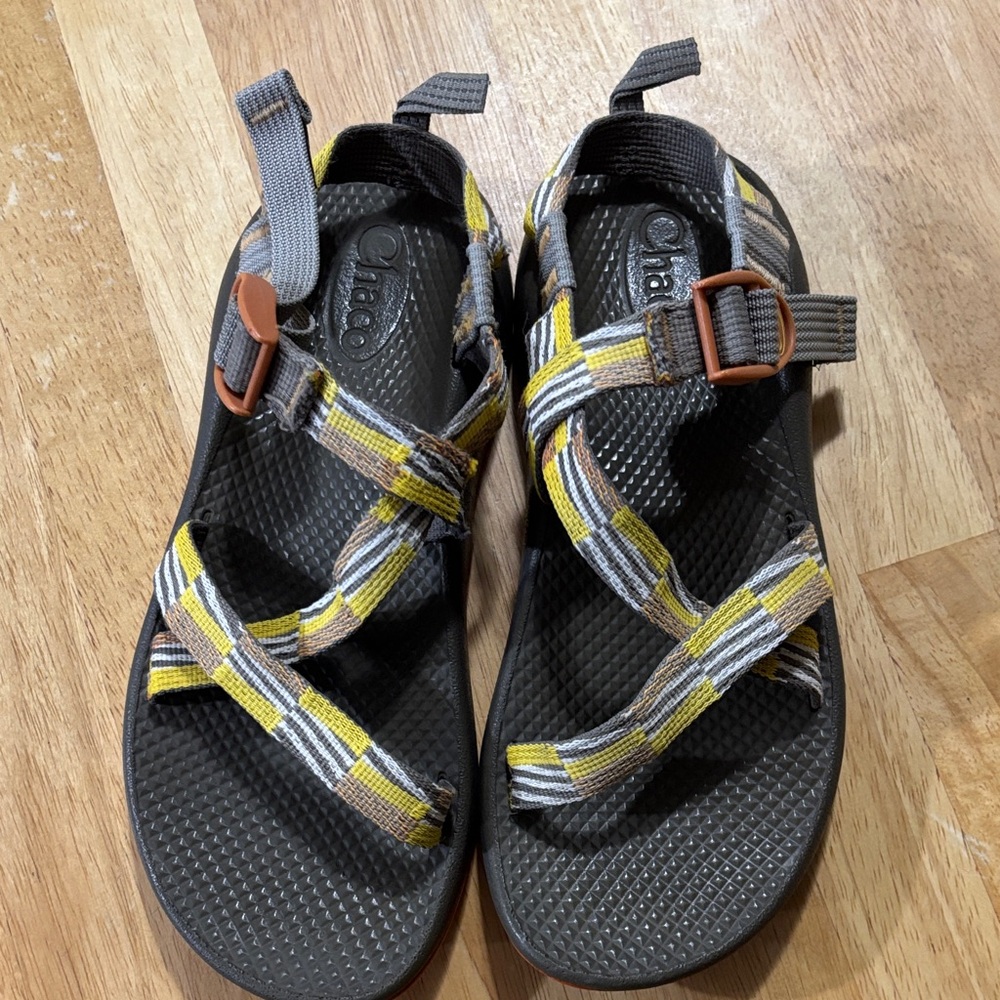 Chaco Yellow and Gray Strappy Sandals